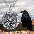 wholesale 925 Sterling Silver Round Celtic Knot Raven Head Pendant Necklace s for Women and Men Mother's Day Gift Jewelry Accessories-0-3