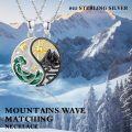 wholesale 925 Sterling Silver Yin Yang Pendant Necklaces with Malachite and Obsidian Stones for Couples or Best Friends Forever (BFF)-0-6