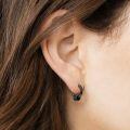 wholesale 925 Sterling Silver Black Gold Plated Celtic Knot Circle Charm Hoop Earrings-0-3