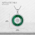 wholesale 925 Sterling Silver Malachite Round Compass Pendant Necklace for Women's Graduation Gifts-0-4