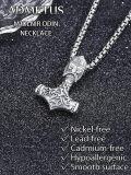 wholesale 925 Sterling Silver Viking Thor's Hammer Pendant Necklace w/ 24 Rolo Chain for Men-0-4
