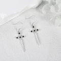 wholesale 925 Sterling Silver Cross Spike Dangle Earrings Gothic s for Women-0-3