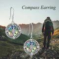 wholesale 925 Sterling Silver Abalone Shell Celtic Knot Compass Dangle Drop Earrings Jewelry-0-5