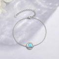 wholesale 925 Sterling Silver Turquoise Triangle Stone Circle Charm Bracelet for Women - One Day at A Time Sober Gift-0-1