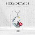 wholesale 925 Sterling Silver 12 Birthstones Black Cat Necklace for Women-0-3
