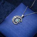 wholesale 925 Sterling Silver Turquoise Lapis Lazuli Onyx Sun Moon Pendant Necklace for Women-0-3