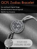 wholesale 925 Sterling Silver Vintage Style 12 Constellation Zodiac Charm Bracelet for Men-0-3