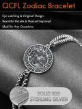 wholesale 925 Sterling Silver Vintage Style 12 Constellation Zodiac Charm Bracelet for Men-0-3