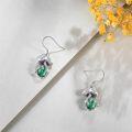 wholesale 925 Sterling Silver Green Moss Agate & Malachite Mushroom Drop Earrings-0-3