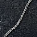 wholesale 925 Sterling Silver Braided Rope Link Chain Bracelet for Men (7-9 inch) with Lobster Clasp-0-5