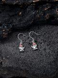 wholesale 925 Sterling Silver Halloween Ghost Bow Tie Drop Dangle Earrings Gift for Women-0-3