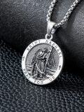 wholesale Saint Necklace For Men 925 Sterling Silver St Michael/st Christopher/st Benedict Necklace Medals Amulet Protection Pendant Religious Christian Catholic Jewelry Christmas Gifts For Men -0-3