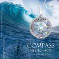 wholesale 925 Sterling Silver Celtic Compass Necklace With Moonstone And Cz-0-1