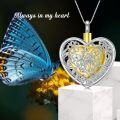 wholesale 925 Sterling Silver Heart Butterfly Filigree Keepsake Pendant Urn Necklace w/Filler Kit-0-5