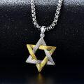 wholesale 925 Sterling Silver Two-Tone Star of David Pendant for Men's Jewelry Necklaces-0-3