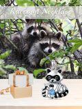 wholesale 925 Sterling Silver Raccoon Family Heart Pendant Necklace-0-5