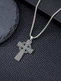 wholesale 925 Sterling Silver Celtic Knot Cross Pendant Necklace  for Men & Women - Protection Amulet Religious Jewelry with 24+2mm Rolo Chain (Gift Included)-0-3