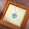 wholesale 925 Sterling Silver Heart-Shaped Turquoise Libra Pendant Necklace-0-4