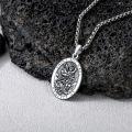 wholesale 925 Sterling Silver Saint Michael Protect Us Oval Medal Necklace - Religious Jewelry for Men & Women -0-3