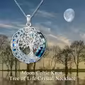 TOUPOP Sterling Silver Crystal Tree Of Life Celtic Knot Moon Pendant Necklace-0-3