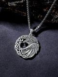 wholesale 925 Sterling Silver Viking Raven Crow Pendant Necklace Celtic Knot Oxidized Finish-0-4