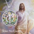 wholesale 925 Sterling Silver Crucifix Cross Abalone Shell Pendant Necklace-0-3