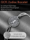 wholesale 925 Sterling Silver Ox Bull Horoscope Sign Charm Chain Link Bracelet for Men-0-3