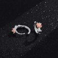wholesale 925 Sterling Silver Rose Gold Plated Floral Studs & Huggie Hoops Set for Women Girls Minimalist Gift Idea-0-1