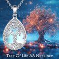 wholesale 925 Sterling Silver Blue Agate Tree of Life Pendant Necklace for Women-0-4