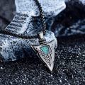 wholesale 925 Sterling Silver Turquoise Arrowhead Pendant Necklace for Men & Women-0-4