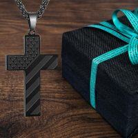 wholesale  American Flag Design Cross Pendant Necklace with Chain-Black