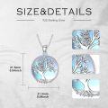 wholesale 925 Sterling Silver Blue Moonstone Tree of Life Raven Owl Pendant Necklace for Women-0-4