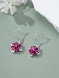 wholesale 925 Sterling Silver Heart-Shaped Ruby Drop Earrings - Valentines Day Gifts for Her-0-3