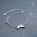 wholesale 925 Sterling Silver & Opal Butterfly Bracelet – Adjustable, Hypoallergenic, Elegant Gift for Women-0-1
