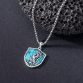 wholesale 925 Sterling Silver Phoenix Turquoise Shield Necklace for Women and Men-0-1