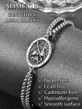 wholesale 925 Sterling Silver Saint George Medal Charm Bracelet with Extender Chain for Men Women - Adjustable Length from 6 to 8 inches-0-4