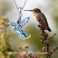wholesale 925 Sterling Silver Hummingbird Necklace Wholesale Turquoise Inlay-0-20