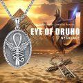 wholesale 925 Sterling Silver Egyptian Ankh Eye Of Horus Pendant Necklace For Men & Women-0-1