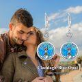 wholesale 925 Sterling Silver Blue Opal Celtic Tree Of Life Claddagh Triskele Trinity Knot Leverback Dangle Drop Earrings For Women Vintage Lucky -0-2