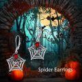 wholesale 925 Sterling Silver Red Crystal Spider Web Drop Dangle Lever Back Earrings-0-1