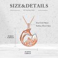 wholesale 925 Sterling Silver Rose Gold & White Fox Family Heart Pendant Necklace for Women-0-5