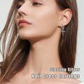wholesale TOUPOP 925 Sterling Silver Cross Huggie Hoop Earrings For Women Dangle Earrings Small Moon Hoop Earrings Retro Punk Earrings For Women -0-4