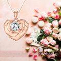 wholesale 14K Rose Gold Moissanite Flower Knot Pendant Necklace with Butterfly Charm for Women-0-4