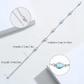 wholesale 925 Sterling Silver Teardrop Blue Gemstone Bracelet With Adjustable Chain-0-2