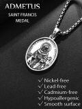 wholesale 925 Sterling Silver St Francis of Assisi Pendant Protection Amulet Necklace w/ 3+2 Extender Chain -0-4