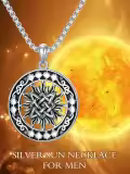 TOUPOP Sterling Silver Sun Pendant Necklace For Men Women-0-6