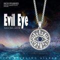 wholesale 925 Sterling Silver Blue Evil Eye Pendant  - 3D Design Protection Jewelry for Men Women-0-3