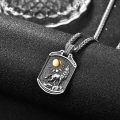 wholesale 925 Sterling Silver Pendant with Gold Moon and Wolf Design - 3D Animal Jewelry for Men Women -0-1