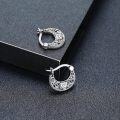 wholesale 925 Sterling Silver Heart CZ Filigree Hoop Earrings - Vintage Style Jewellery Gifts for Women-0-2