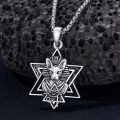 wholesale 925 Sterling Silver Egyptian Bastet Cat Pharaoh Hexagram Eye Of Horus Pendant Necklace-0-3